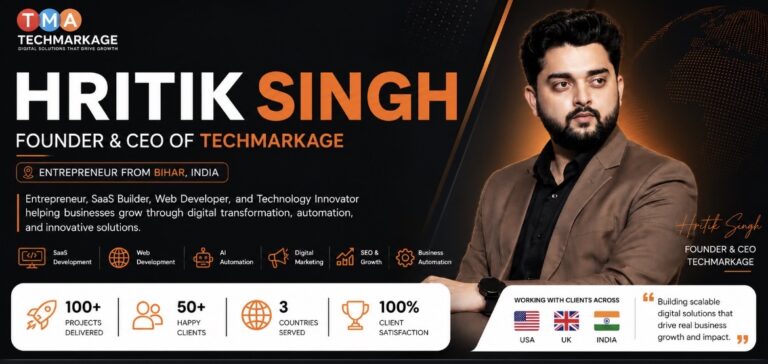 founder of techmarkage hritik singh