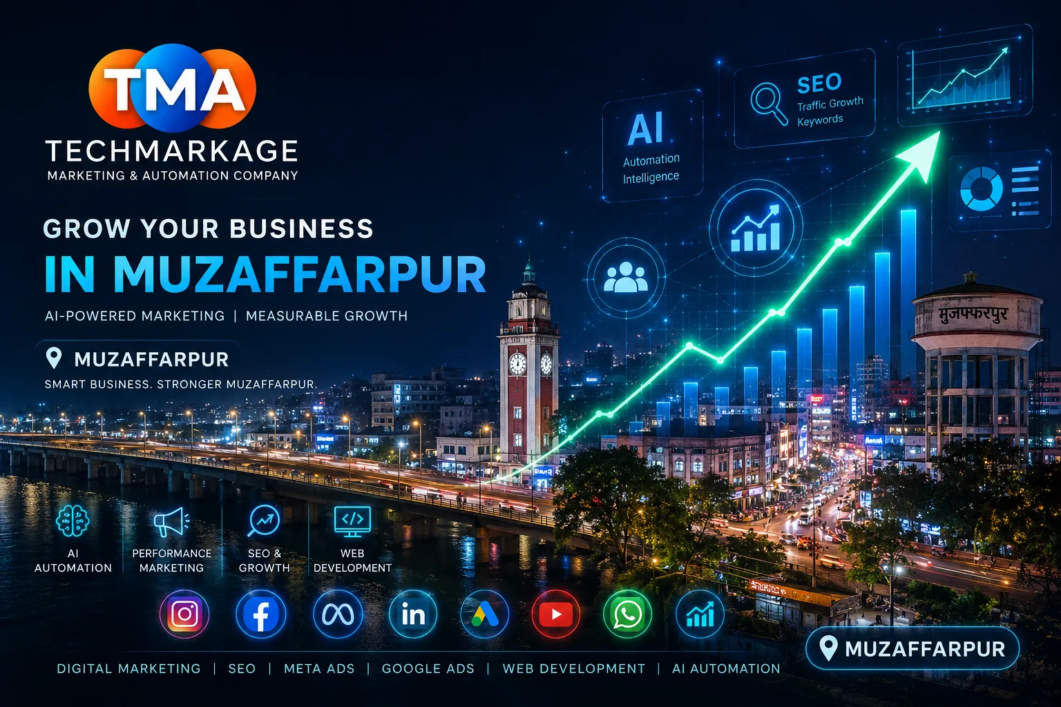 Best Digital Marketing Company in Muzaffarpur - TechMarkage SEO & Meta Ads Growth Engine